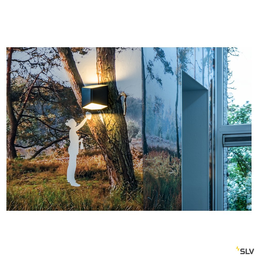 SLV CARISO LED Wandleuchte 2, schwarz/ messing, 7,5W LED, 3000K