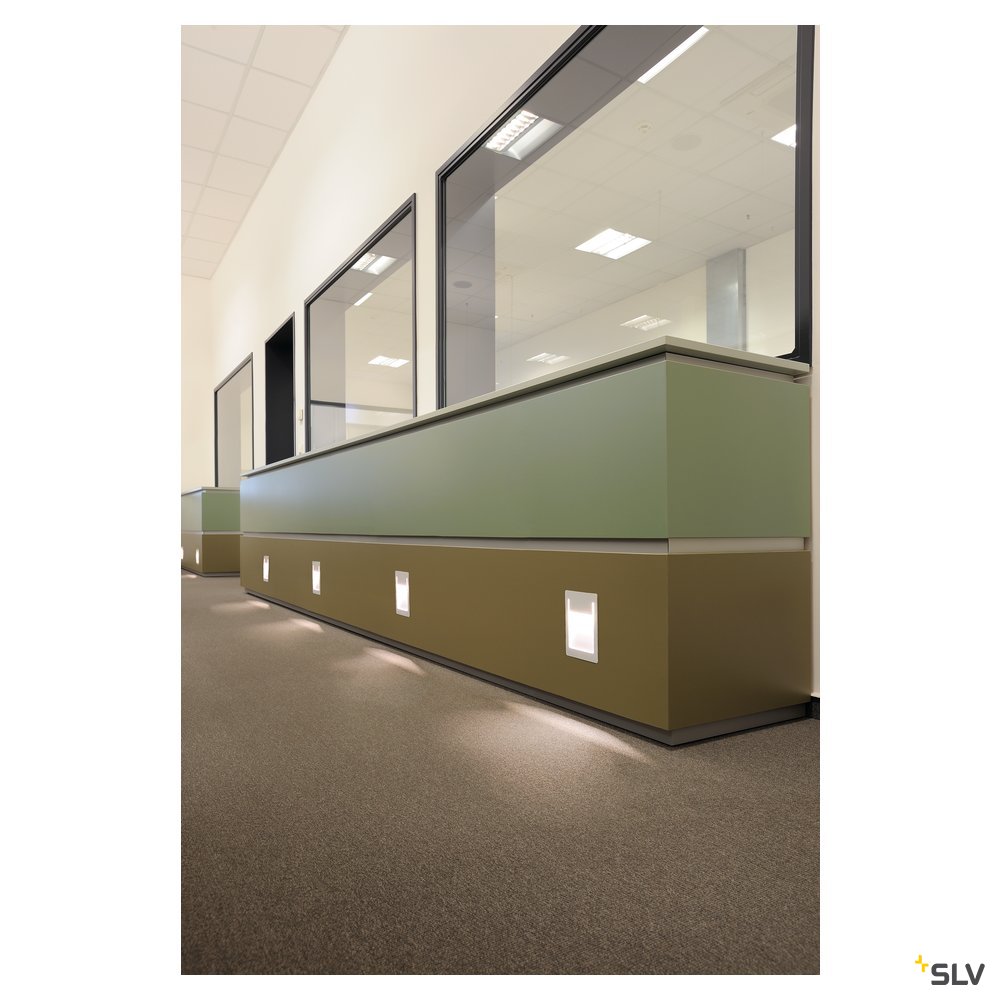 SLV DOWNUNDER PUR Einbauleuchte, eckig, weiss, 5,2W LED, warm- weiss, 120x155mm