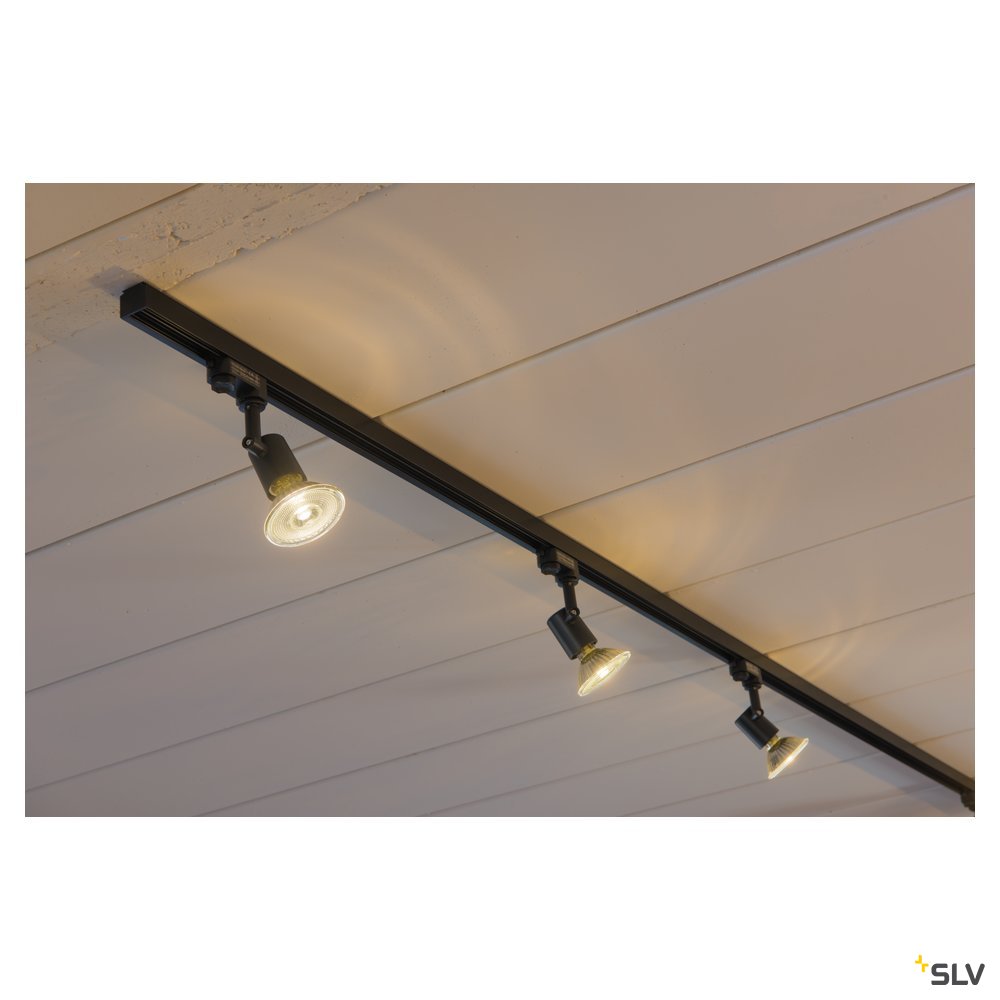 SLV E27 SPOT, schwarz, max. 75W, inkl. 3P.-Adapter