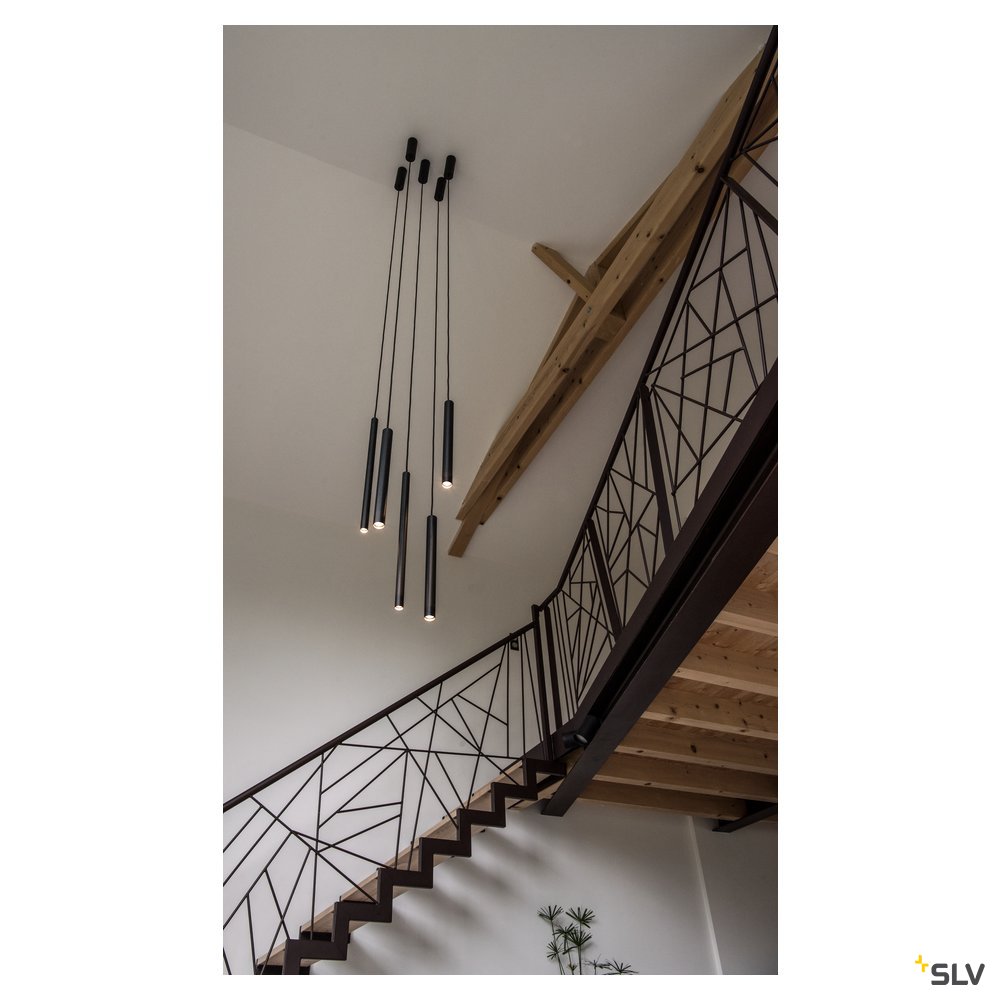 SLV UBA Pendant, Pendelleuchte, rund, schwarz, 9W LED, 3000K