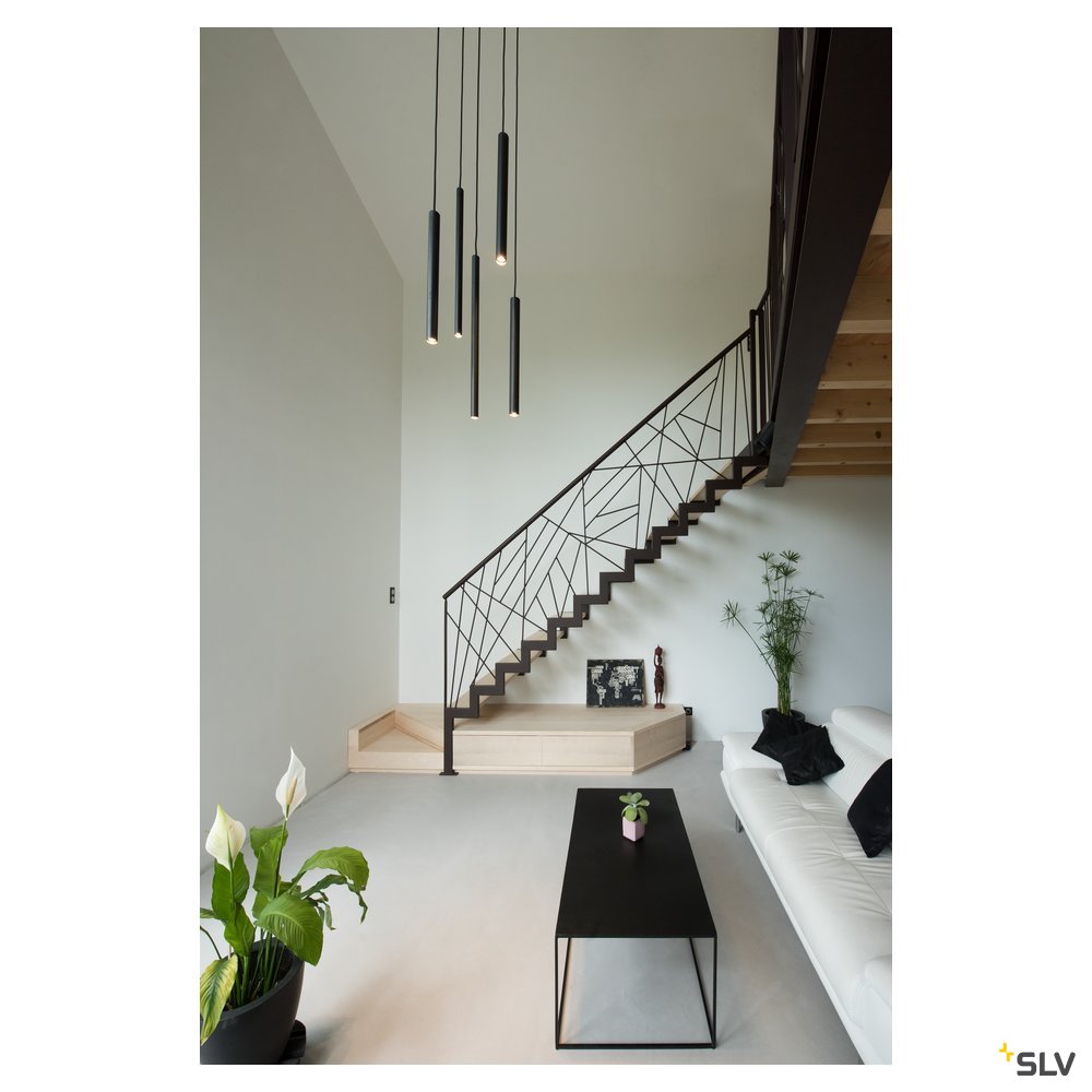 SLV UBA Pendant, Pendelleuchte, rund, schwarz, 9W LED, 3000K