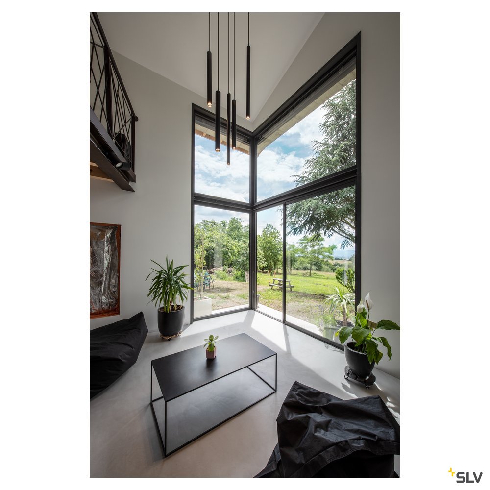 SLV UBA Pendant, Pendelleuchte, rund, schwarz, 9W LED, 3000K
