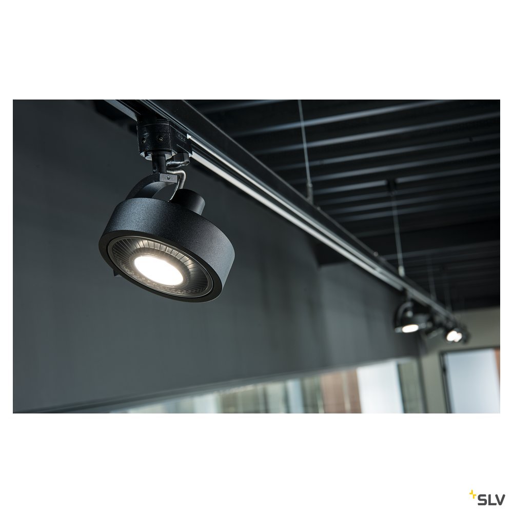 SLV KALU TRACK QPAR111 Leuchten- kopf, schwarz, inkl. 3P.-Adapter
