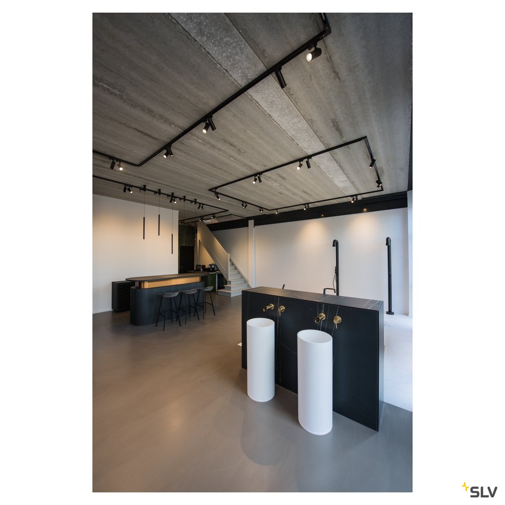 SLV HELIA 50 LED Strahler für 3Phasen Hochvolt-Stromschiene, 3000K, schwarz, 35°, inkl. 3 Phasen-Adapter