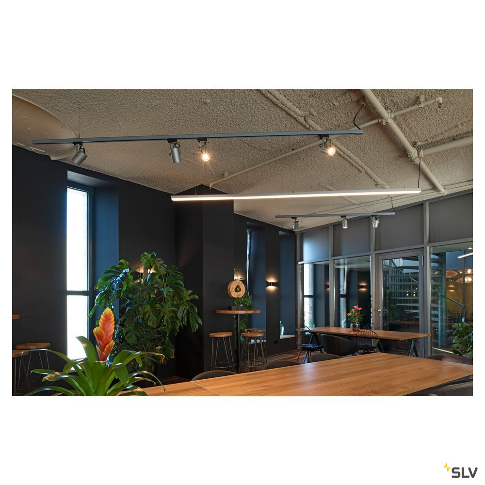 SLV EURO SPOT LED, 20W COB LED, silbergrau, 36°, 3000K, inkl. 3P.-Adapter