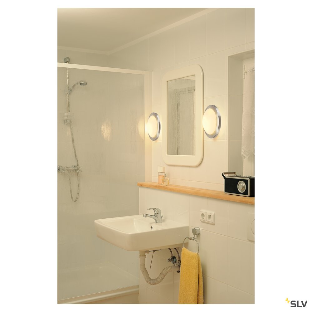 SLV Deckenleuchte MELAN rund alu brushed sat. Glas E27 60W