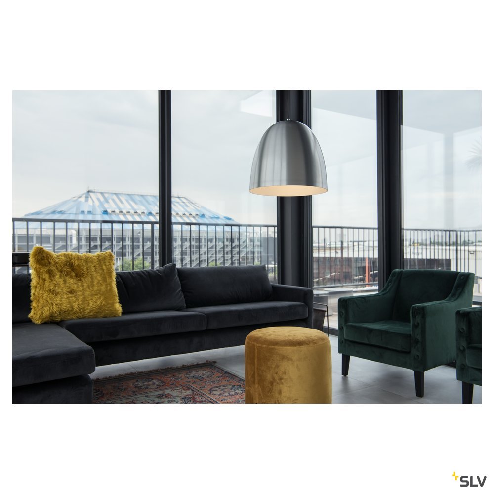 SLV PARA CONE 40 Pendelleuchte, rund, alu-gebürstet, E27, max. 60W