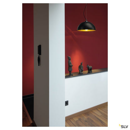 SLV FORCHINI Pendelleuchte, PD-2, rund, schwarz/gold, E27, max. 40W