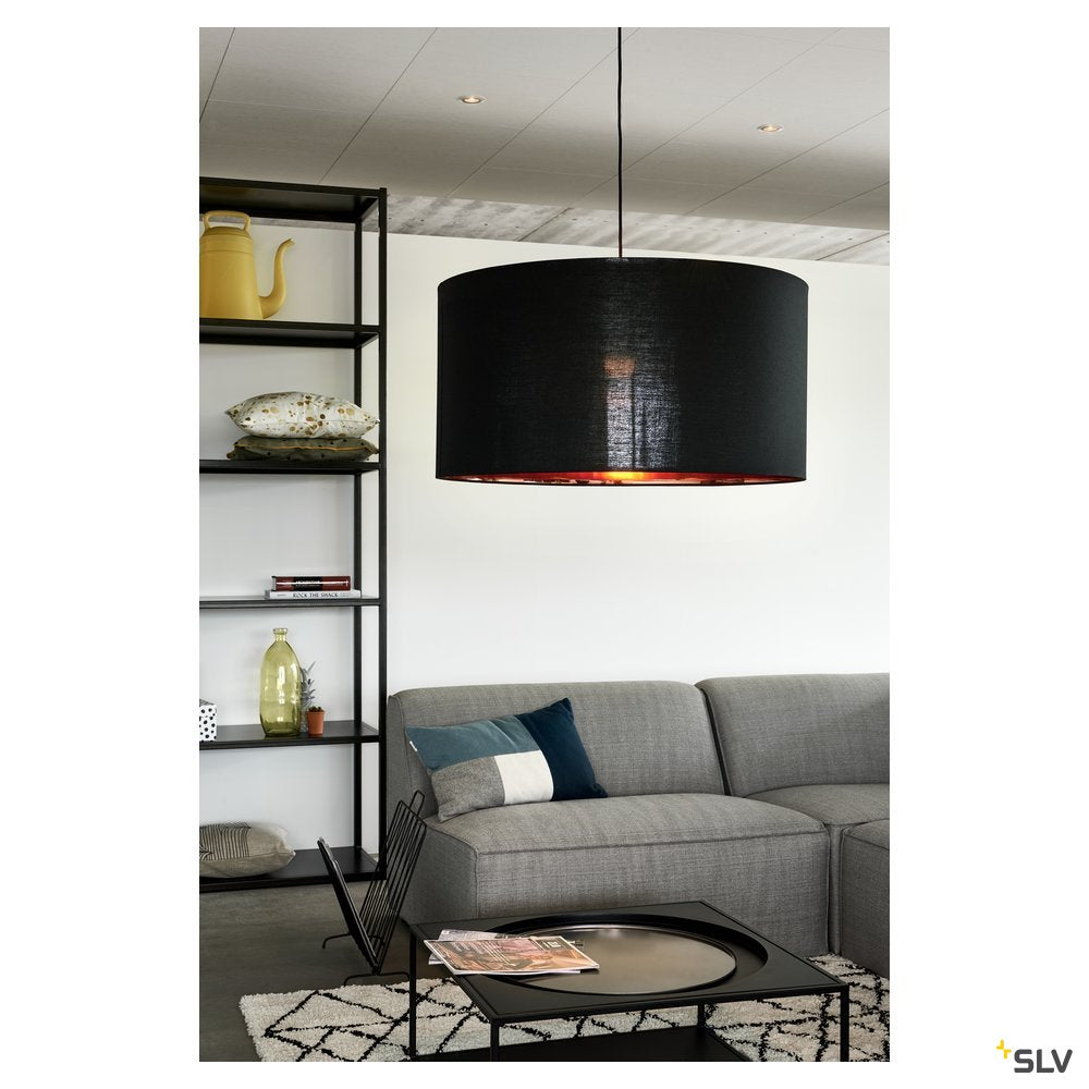 SLV FENDA Leuchtenschirm, schwarz/kupfer, Ø70cm