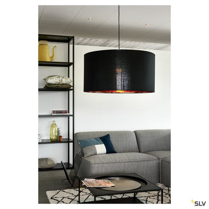 SLV FENDA Leuchtenschirm, schwarz/kupfer, Ø70cm