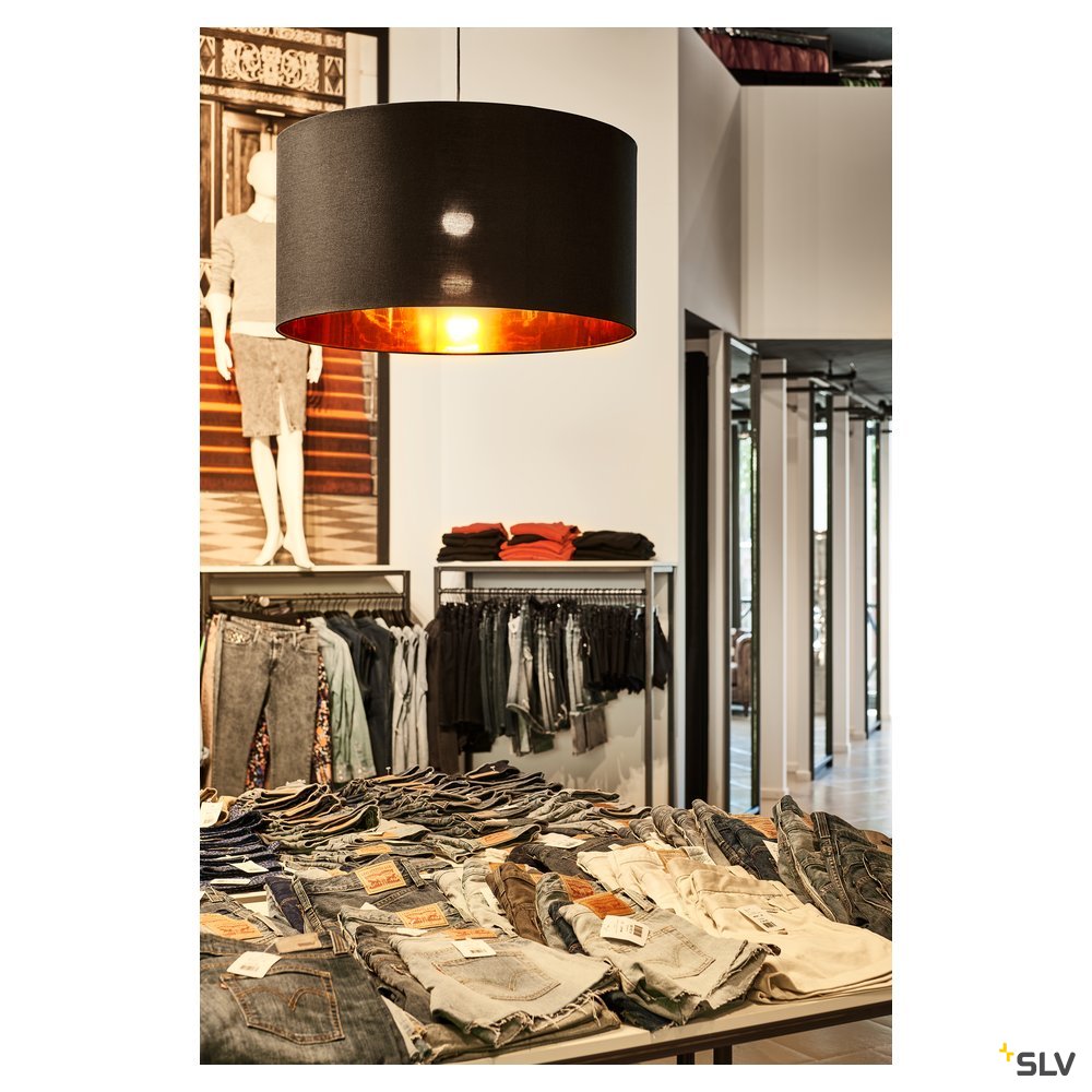SLV FENDA Leuchtenschirm, schwarz/kupfer, Ø70cm