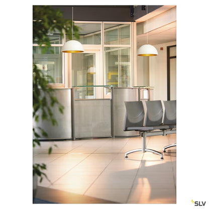 SLV FORCHINI M Pendelleuchte, PD-2, 40cm, rund, weiss/gold, E27, max. 40W