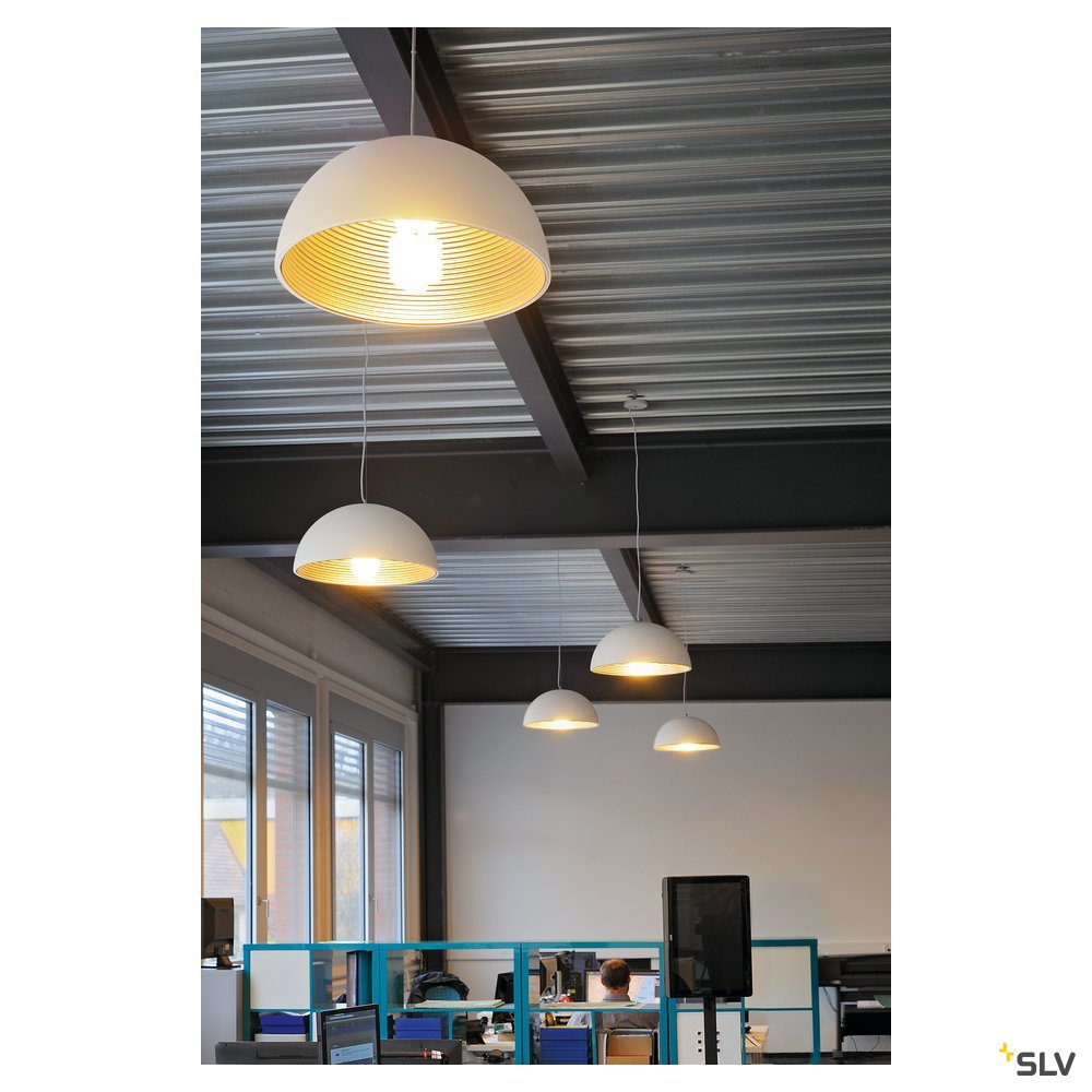 SLV FORCHINI M Pendelleuchte, PD-1, 50cm, rund, weiss/gold, E27, max. 40W