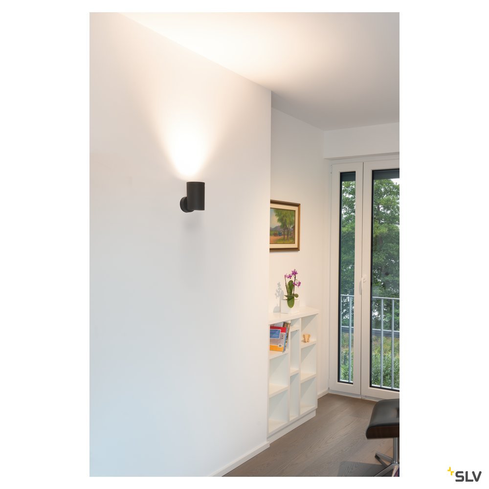 SLV BILAS SPOT, single LED, rund, mattschwarz, 15W, 25°, 2700K, mit Rosette