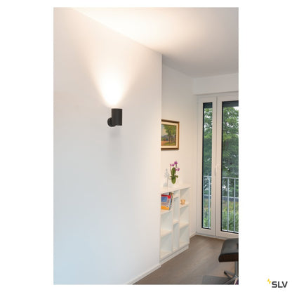 SLV BILAS SPOT, single LED, rund, mattschwarz, 15W, 25°, 2700K, mit Rosette