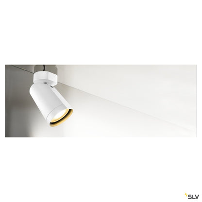 SLV BILAS SPOT, single LED, rund, mattweiss, 15W, 25°, 2700K, mit Rosette