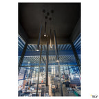 SLV HELIA 60, Pendelleuchte, LED, 3000K, rund, schwarz, flache Rosette zum Einbau, 7,5W