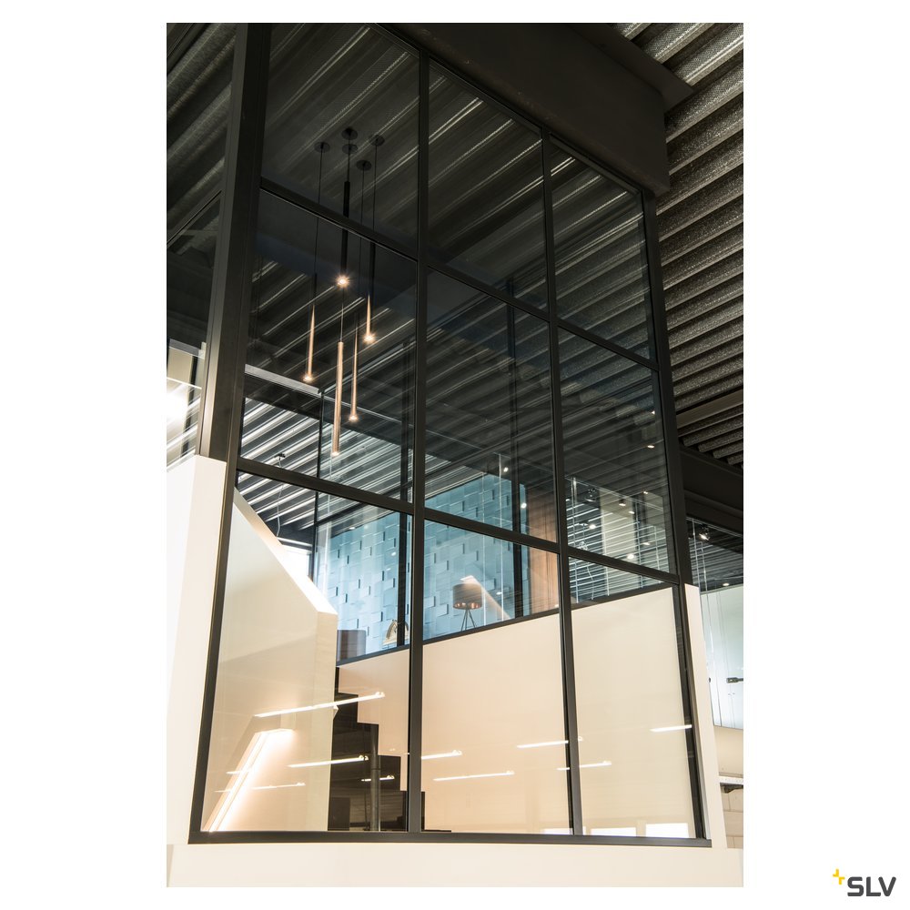 SLV HELIA 60, Pendelleuchte, LED, 3000K, rund, schwarz, flache Rosette zum Einbau, 7,5W