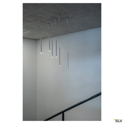 SLV HELIA 60, Pendelleuchte, LED, 3000K, rund, weiß, flache Rosette zum Einbau, 7,5W