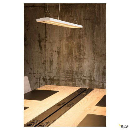 SLV RASTO, Deckenleuchte, LED, 3000K, weiß, L/B/H 124,5/17,5/4 cm, 4100lm, zur Pendelleuchte umrüstbar, 36 W