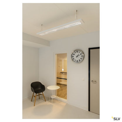 SLV RASTO, Deckenleuchte, LED, 3000K, weiß, L/B/H 124,5/17,5/4 cm, 4100lm, zur Pendelleuchte umrüstbar, 36 W