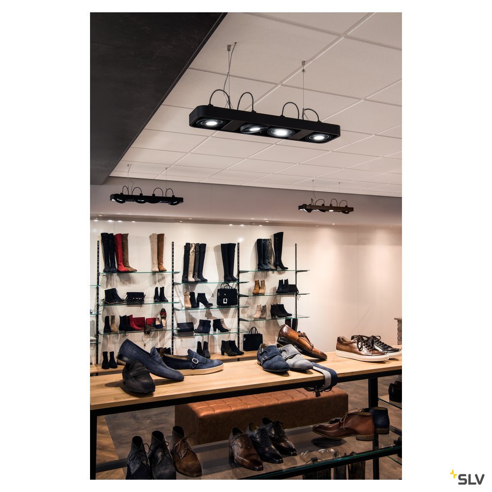 SLV AIXLIGHT R2 LONG GU10 111mm, Pendelleuchte, halbrund, schwarz