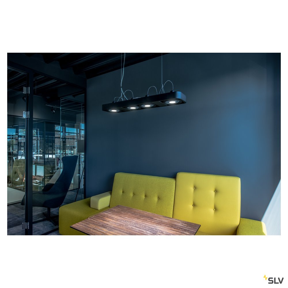SLV AIXLIGHT R2 LONG GU10 111mm, Pendelleuchte, halbrund, schwarz