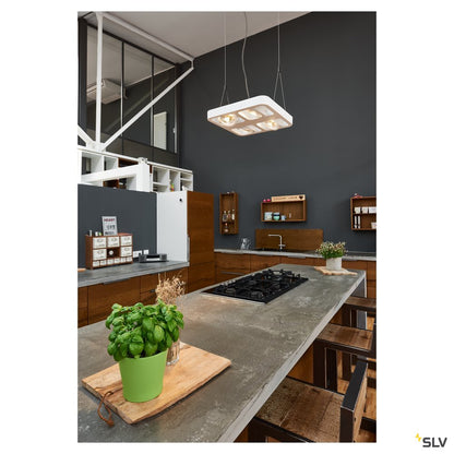SLV AIXLIGHT R2 SQUARE GU10 111mm, Pendelleuchte, halbrund, weiss