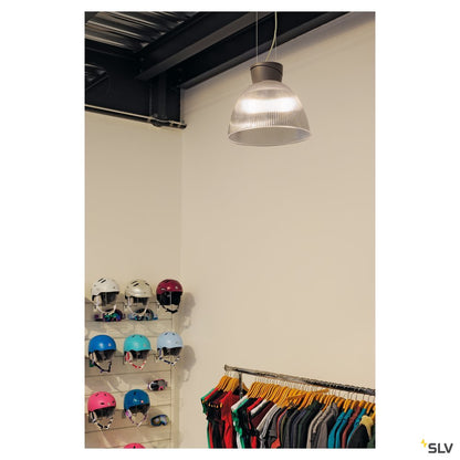 SLV PARA DOME 2 Pendelleuchte, transparent / anthrazit, E27, max. 150W