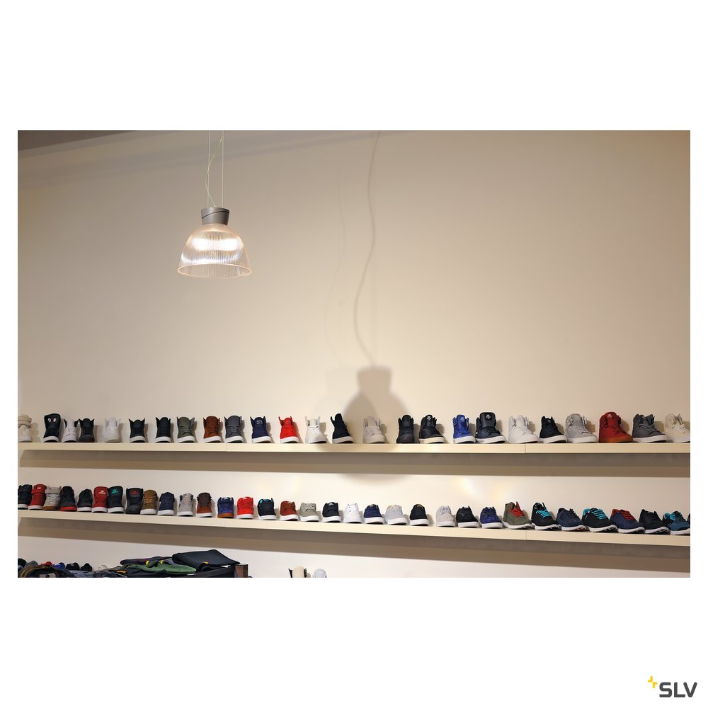 SLV PARA DOME 2 Pendelleuchte, transparent / anthrazit, E27, max. 150W