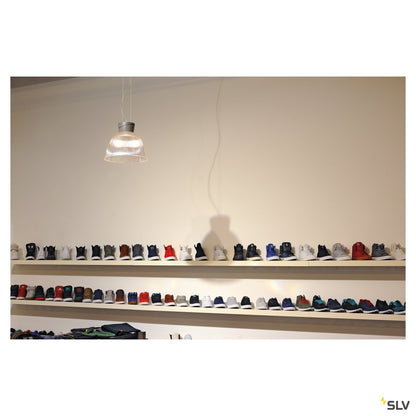 SLV PARA DOME 2 Pendelleuchte, transparent / anthrazit, E27, max. 150W