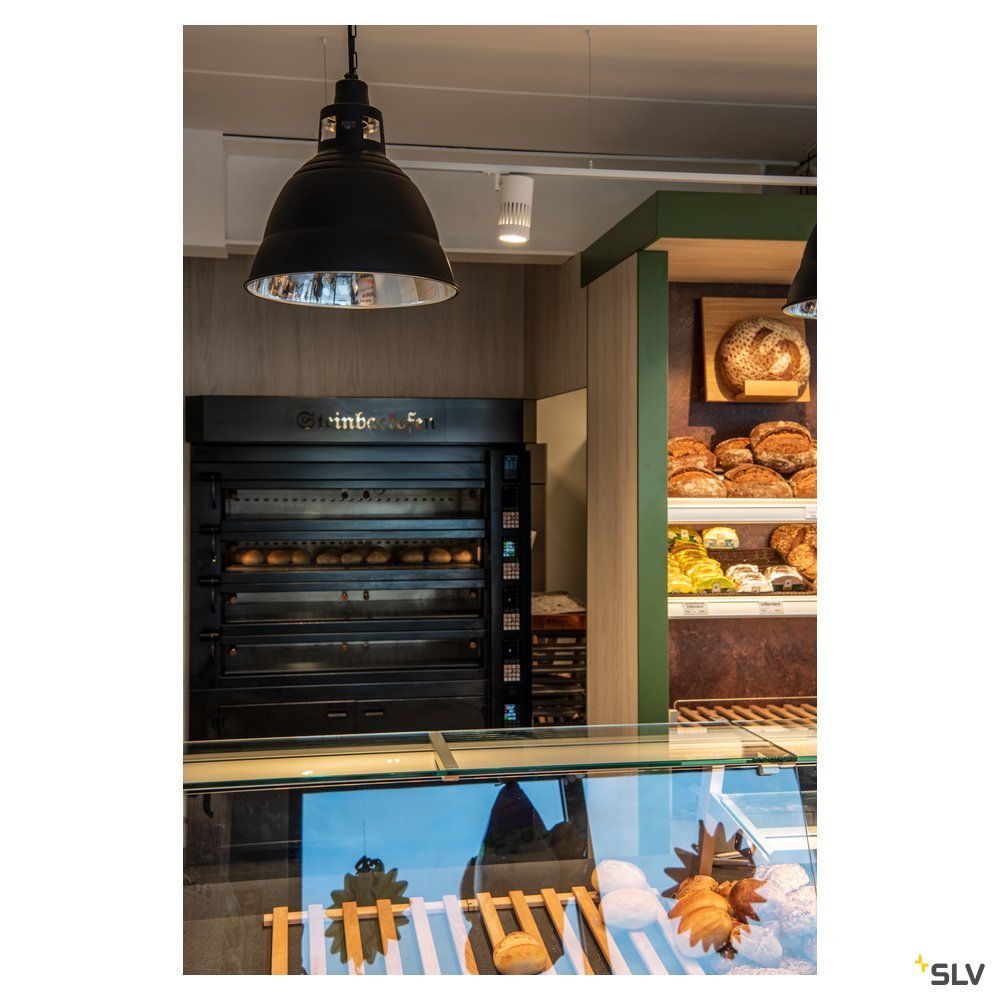 SLV STRUCTEC LED Strahler für 3Phasen Hochvolt-Stromschiene, 24W, 3000K, 60°, weiss, inkl. 3 Phasen Adapter