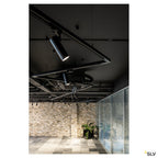 SLV HELIA 50 LED Strahler für 3Phasen Hochvolt-Stromschiene, 3000K, schwarz, 35°, inkl. 3 Phasen-Adapter