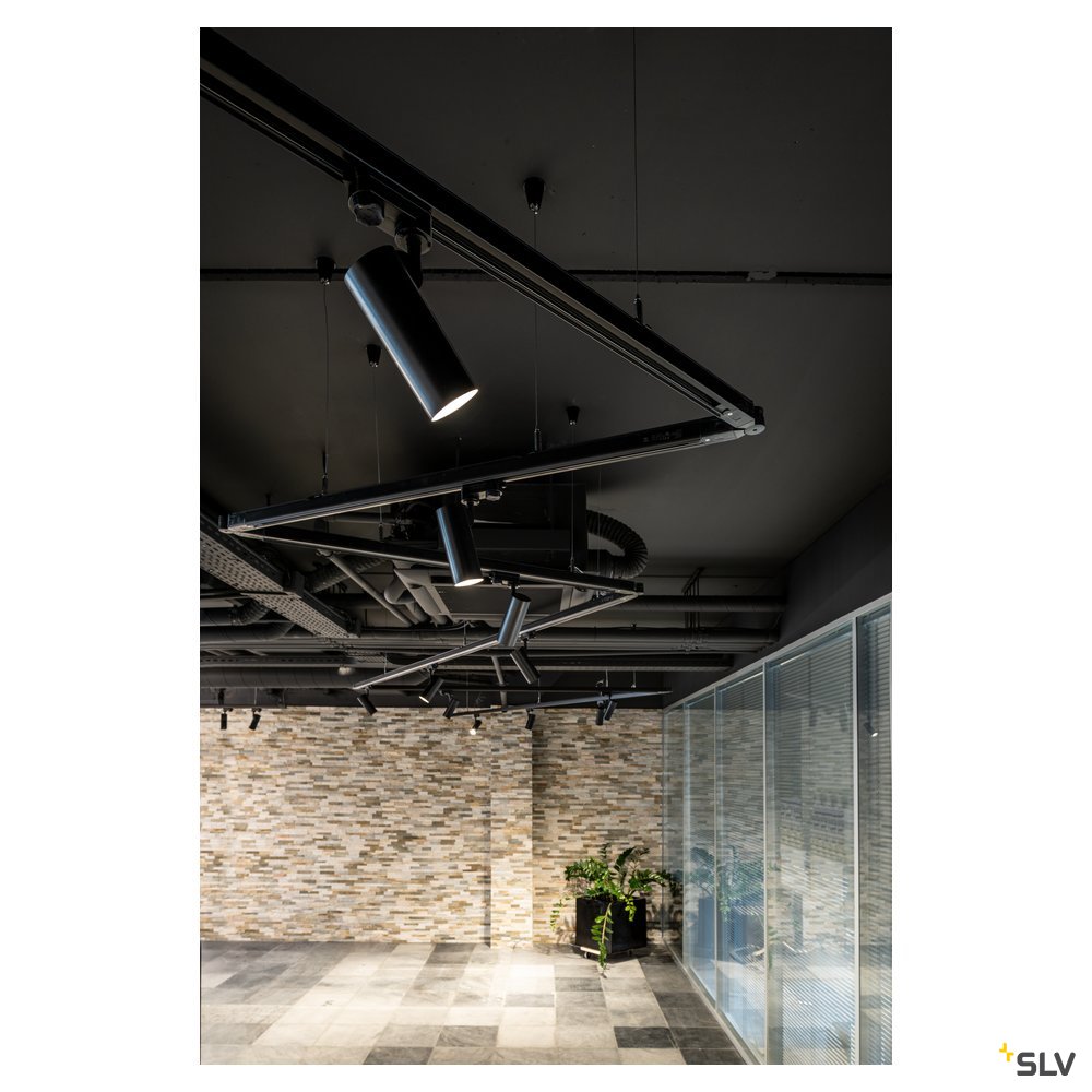 SLV HELIA 50 LED Strahler für 3Phasen Hochvolt-Stromschiene, 3000K, schwarz, 35°, inkl. 3 Phasen-Adapter