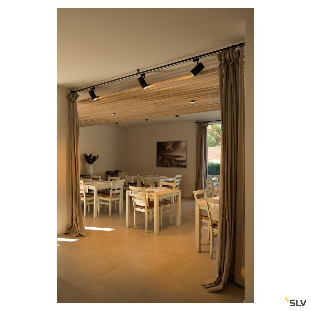 SLV STRUCTEC LED 30W, rund, schwarz, rich color, 60°, inkl. 3P.-Adapter