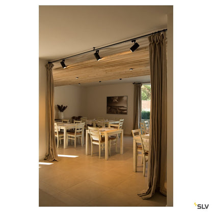 SLV STRUCTEC LED 30W, rund, schwarz, rich color, 60°, inkl. 3P.-Adapter