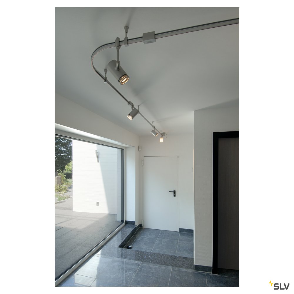 SLV Stromschiene, Schiene EASYTEC II grau 2m inkl. 2 Endkappen