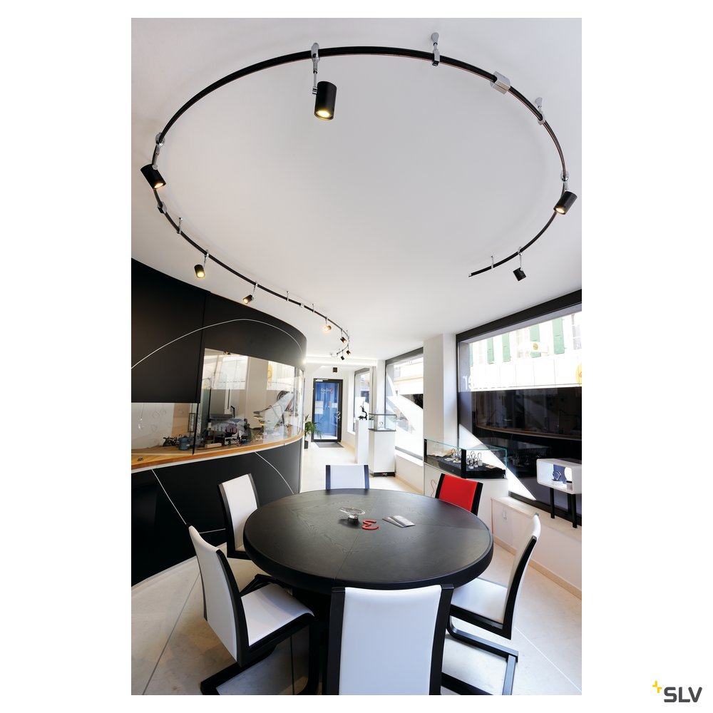SLV BIMA 1 Lampenkopf für EASYTEC II, chrom/schwarz, GU10, max. 50W