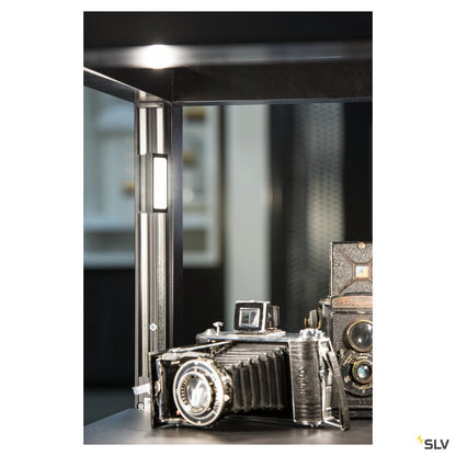 SLV M-TRACK, Adjustable Light für M-TRACK Niedervolt-Stromschiene Vitrinenschiene, schwarz, magnetisch, 4,8W