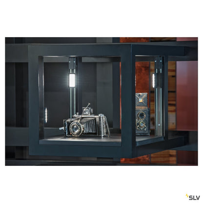 SLV M-TRACK, Adjustable Light für M-TRACK Niedervolt-Stromschiene Vitrinenschiene, schwarz, magnetisch, 4,8W