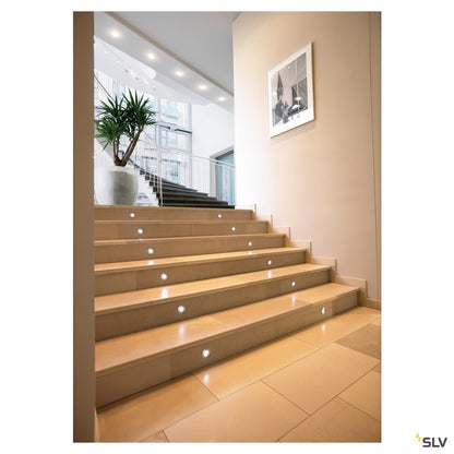 SLV TRAIL-LITE Einbauleuchte, Edelstahl 316, 4 LED, 0,3W, weiss