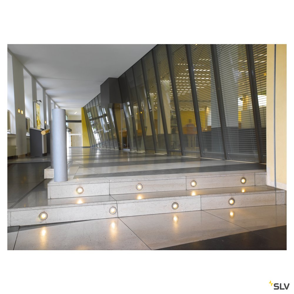 SLV TRAIL-LITE Einbauleuchte, Edelstahl 316, 4 LED, 0,3W, weiss
