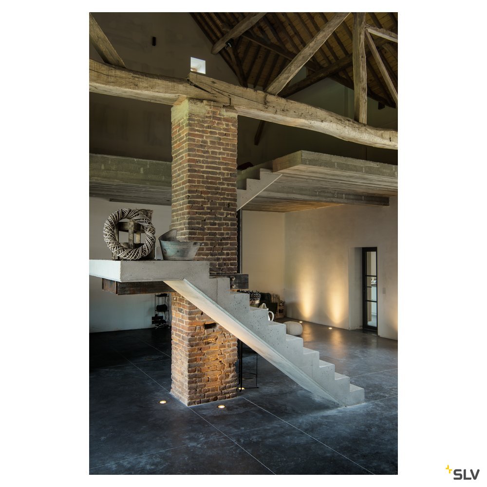 SLV DASAR EXACT GU10 Bodeneinbau- leuchte, rund, Edelstahl 316, max. 35W, IP67