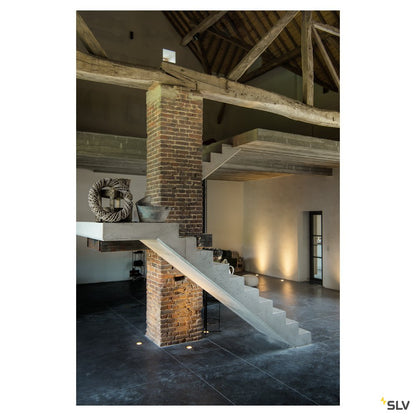 SLV DASAR EXACT GU10 Bodeneinbau- leuchte, rund, Edelstahl 316, max. 35W, IP67
