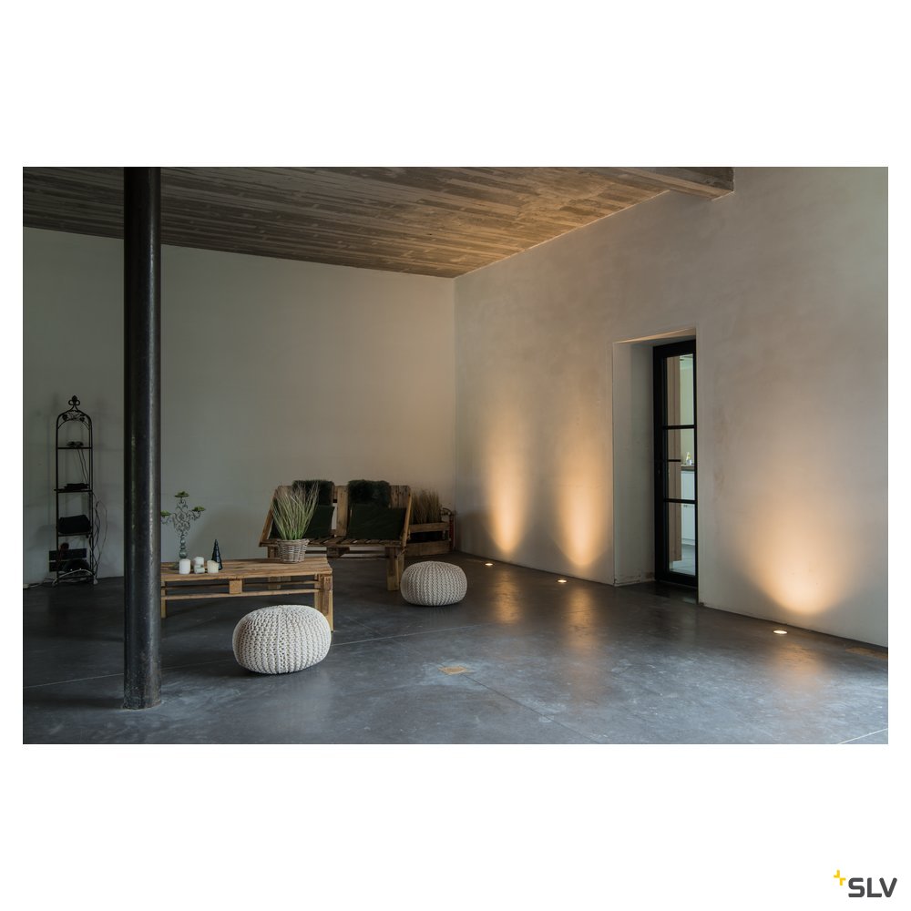 SLV DASAR EXACT GU10 Bodeneinbau- leuchte, rund, Edelstahl 316, max. 35W, IP67