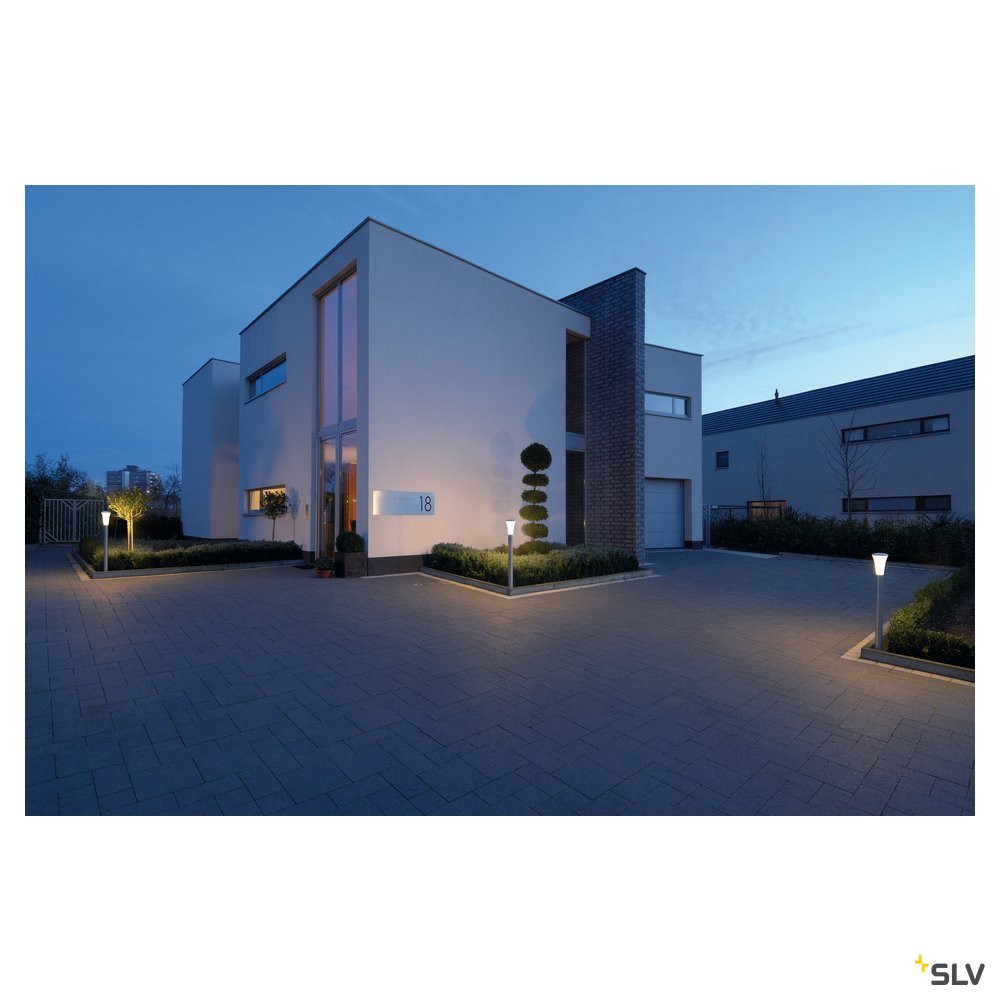 SLV ALPA CONE 100 Stehleuchte, silbergrau, E27 ESL, max. 24W, IP55