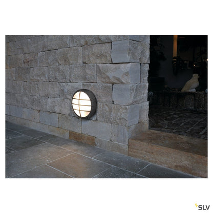 SLV BULAN GRID Wandleuchte, rund, anthrazit, E27, max. 2x25W, PC Cover
