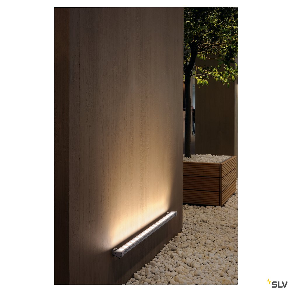 SLV GALEN LED PROFIL 100cm, silbergrau, 18x1W, warmweiss, IP65
