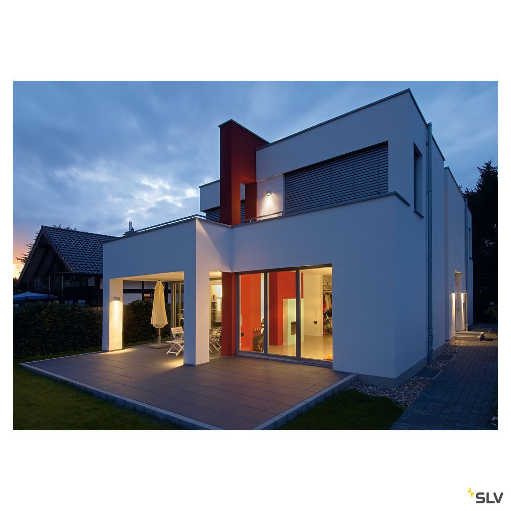 SLV BIG THEO WALL OUT Wandleuchte, eckig, silbergrau, ES111, max. 75W