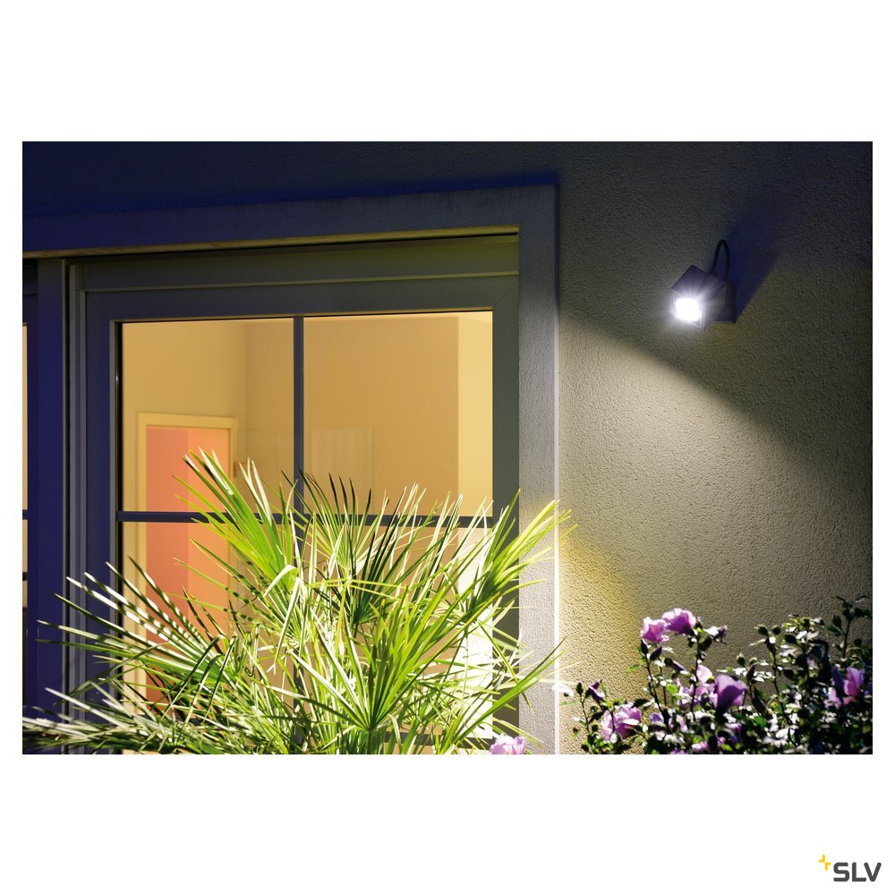 SLV NAUTILUS SQUARE LED Wand- leuchte, eckig, anthrazit, 6W, 3000K